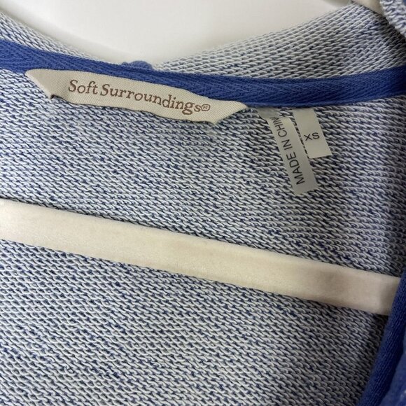 Soft Surroundings Terry Sweatshirt Hoodie Womens Size XS Blue Pullover Tunic - Picture 3 of 6